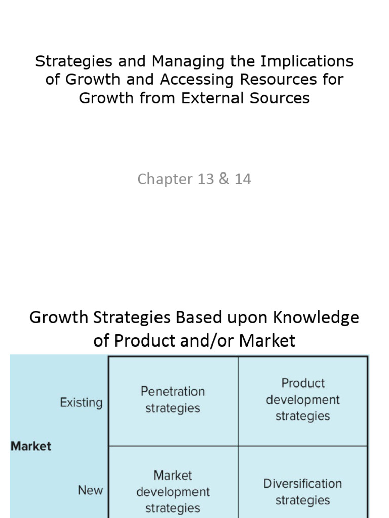 Lecture 13 - Strategies For Growth and Accessing Resources For Growth ...
