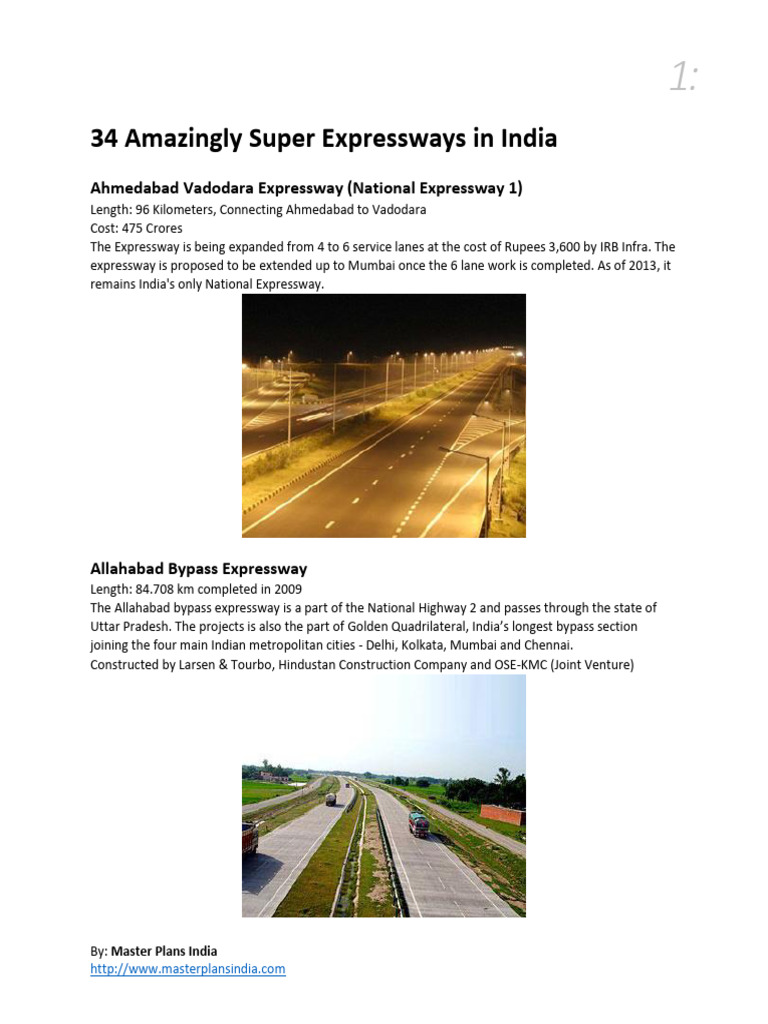 34 Expressways | PDF | Road Infrastructure | Transport Infrastructure