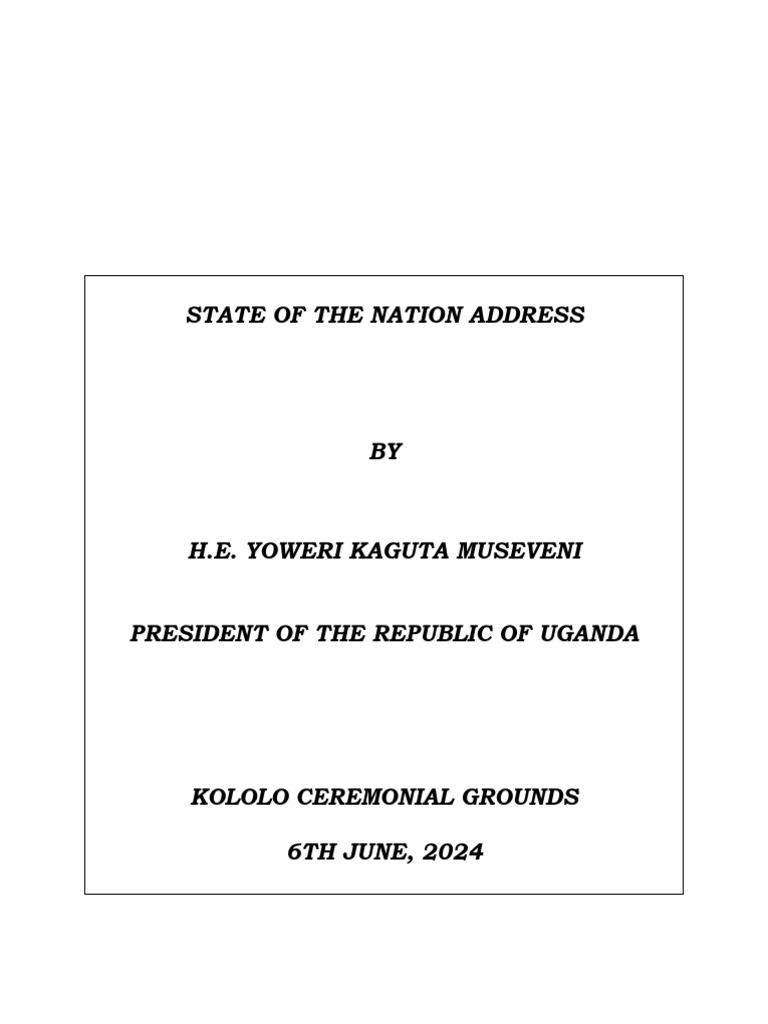 Uganda's 2024 State of the Nation Address | PDF | Uganda | Tanzania