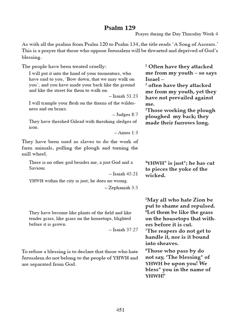 psalm_129 | PDF | Bible Content | Old Testament Books