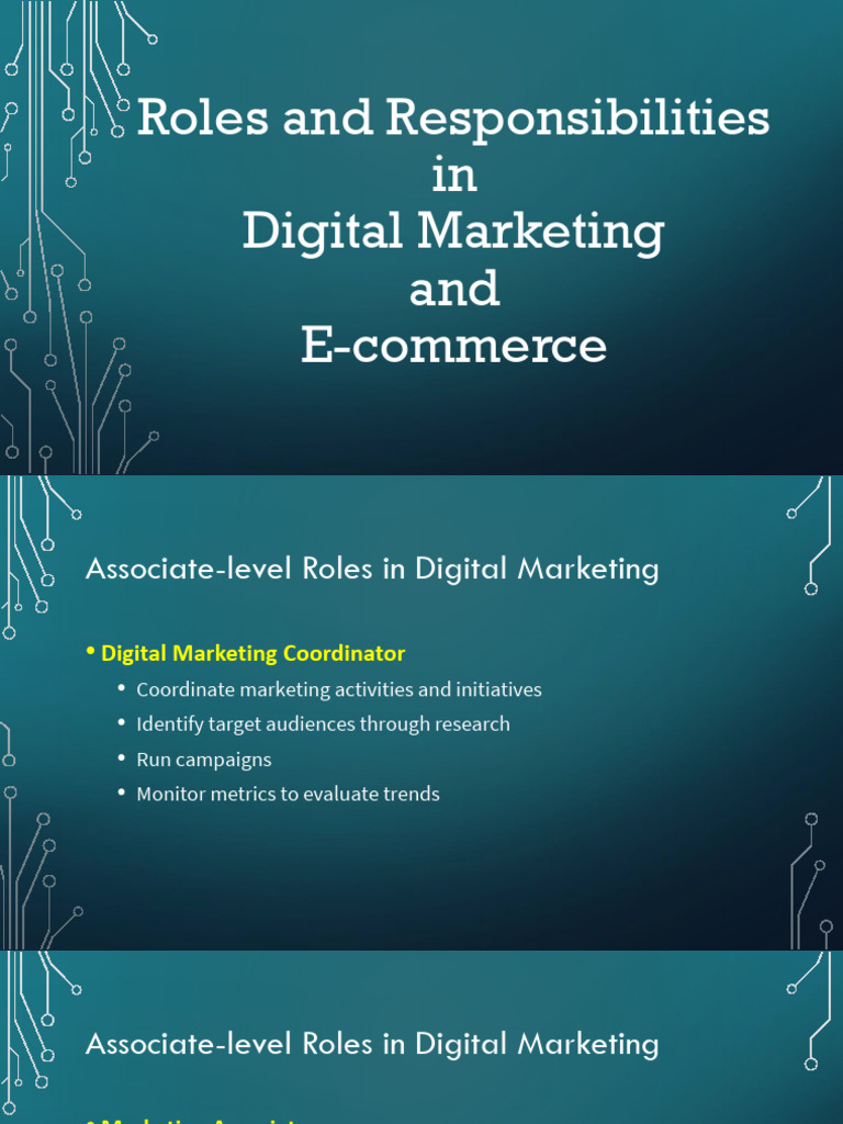 Digital Marketing & E-commerce Roles Guide | PDF | Digital Marketing ...