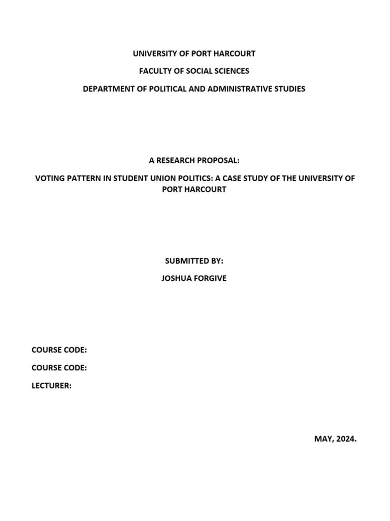 Voting Pattern in Student Union Politics | PDF | Institution | University