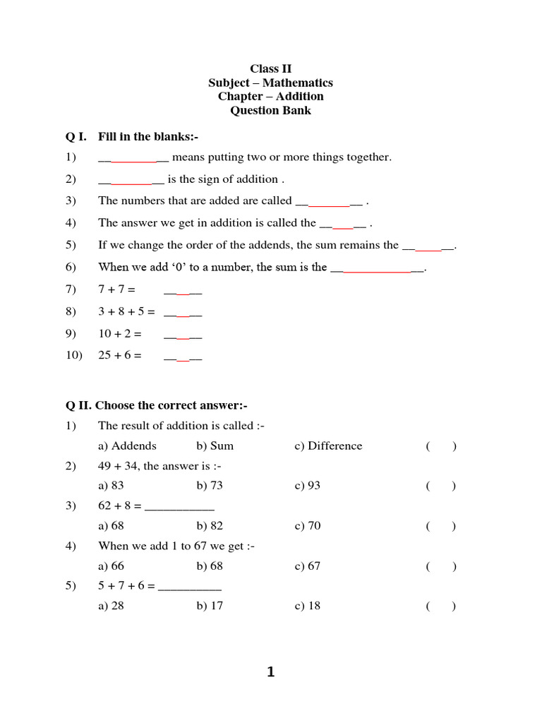 Madhu Sahai-II-Maths-Question Answer Bank-Addition-18-8-2020 | PDF ...
