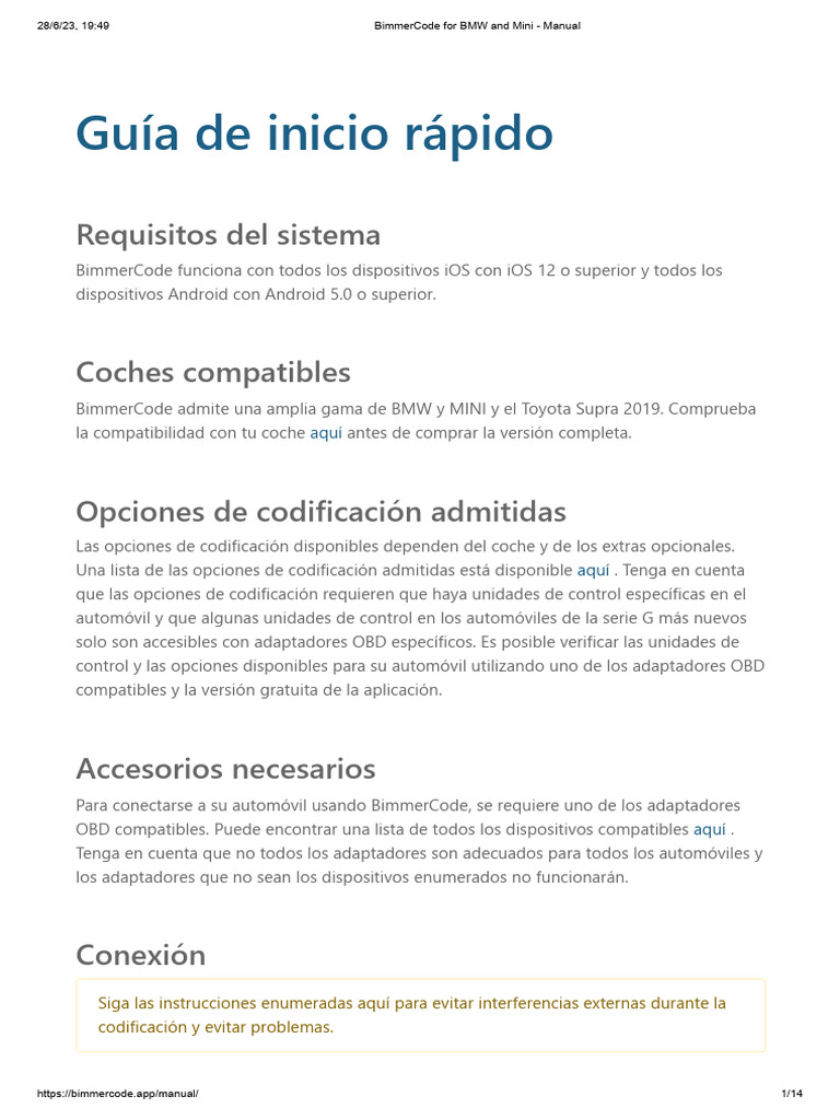 BimmerCode For BMW and Mini - Manual | PDF | Android (sistema operativo ...