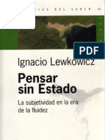 Lewkowicz Ignacio - Pensar Sin Estado