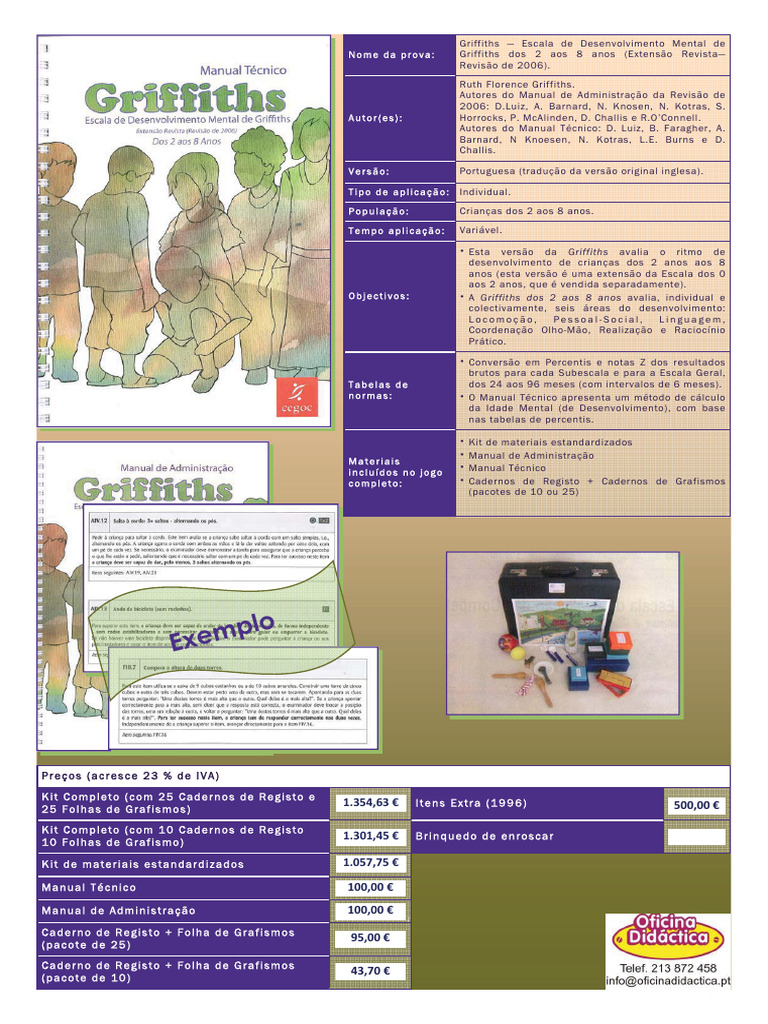 Escala Griffiths: Desenvolvimento 2-8 anos | PDF | Quociente de ...