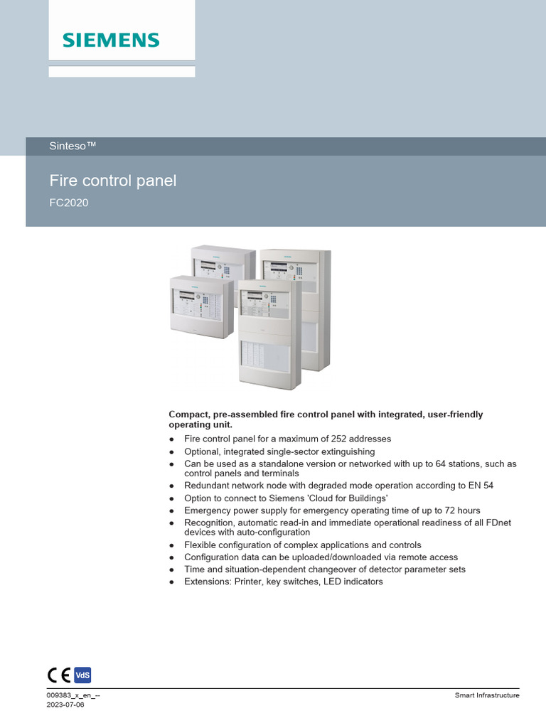 Sinteso™ FC2020 Fire Control Panel | PDF | Computer Network | Network ...