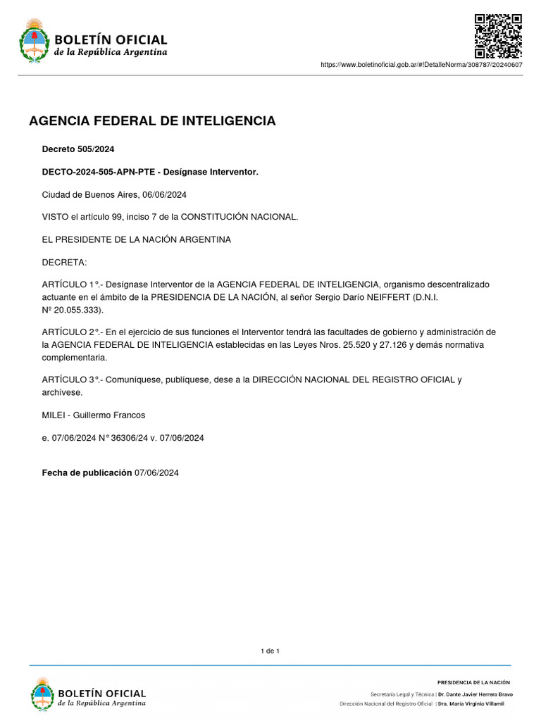 Neiffert Interventor de AFI | PDF | Derecho