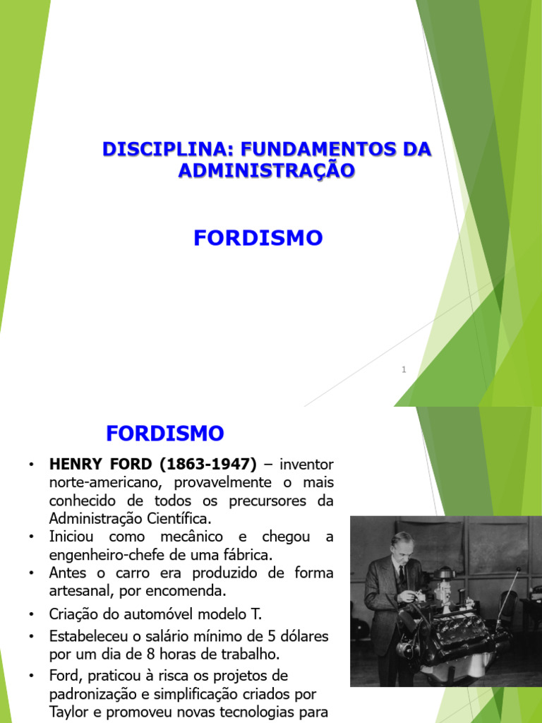 Aula Fordismo | PDF | Produção em massa | Ford Motor Company