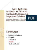 Dificuldades Da Gestão Ambiental em Áreas de Fronteira