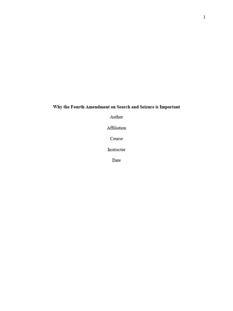 Fourth Amendment | PDF | Fourth Amendment To The United States ...