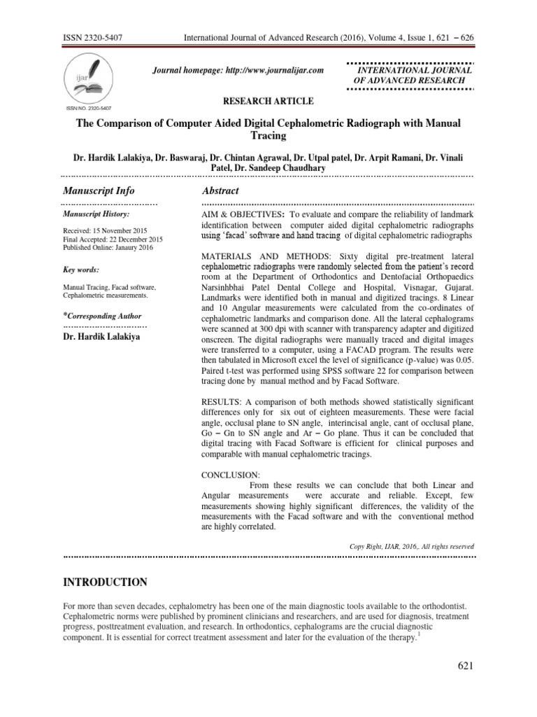 Digital & Manual Tracing | PDF | Image Scanner | Medical Diagnosis