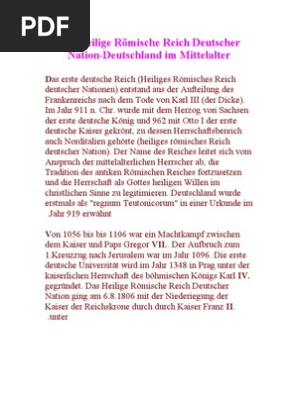 Das Heilige Romische Reich Deutscher Nation