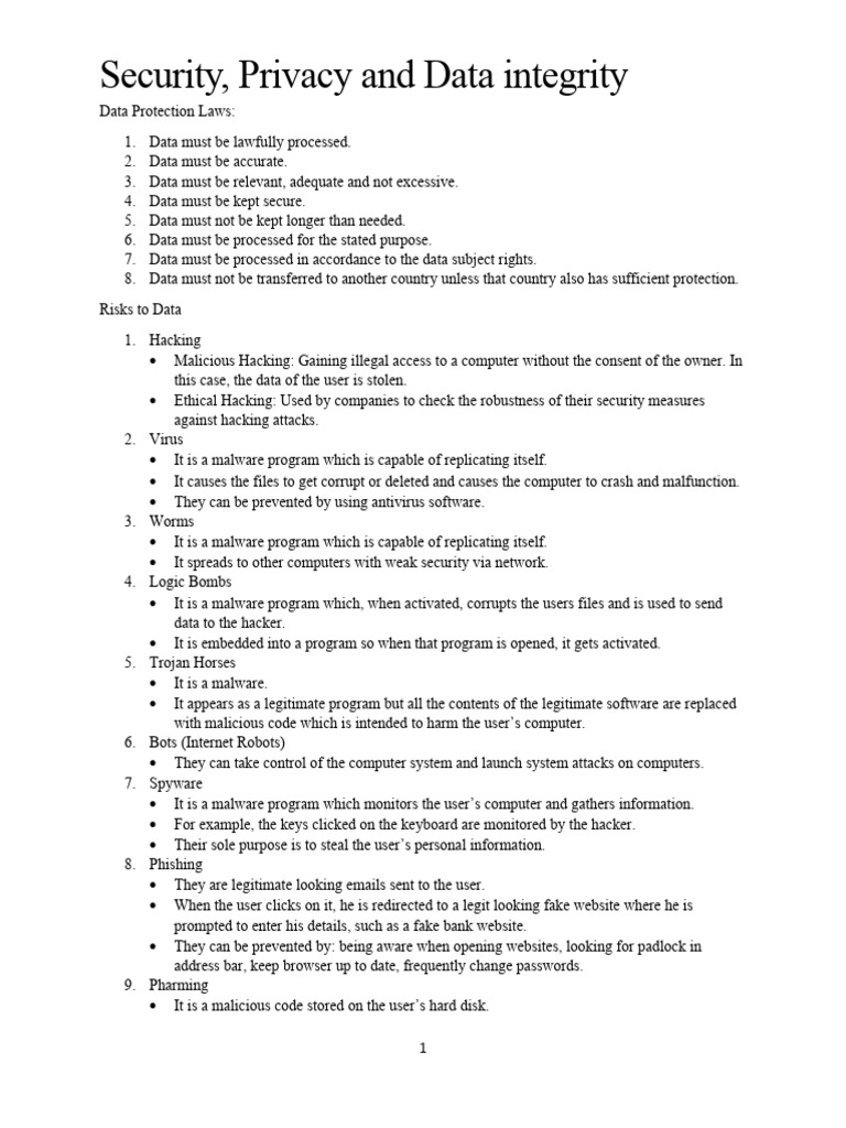 Data Security and Integrity Guidelines | PDF | Malware | Security