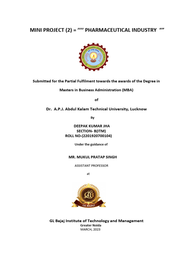 Rakesh Jha MINI PROJECT (2) MBA | PDF | Business