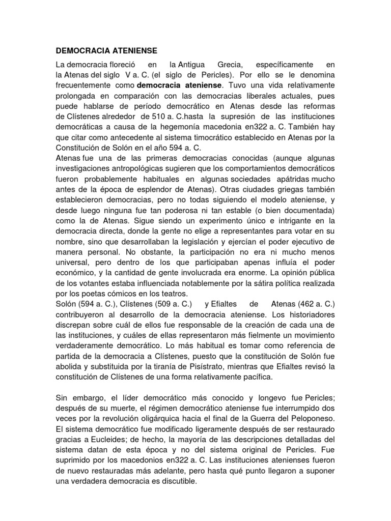 Democracia Ateniense | PDF
