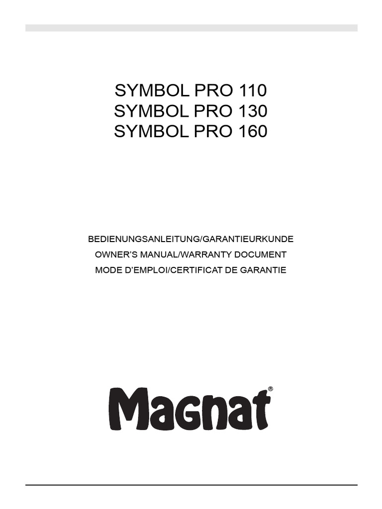 Symbol Pro 110 130 160 Manual | PDF