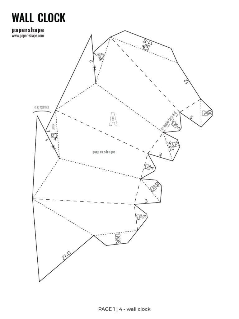 Template Wall Clock Papershape | PDF