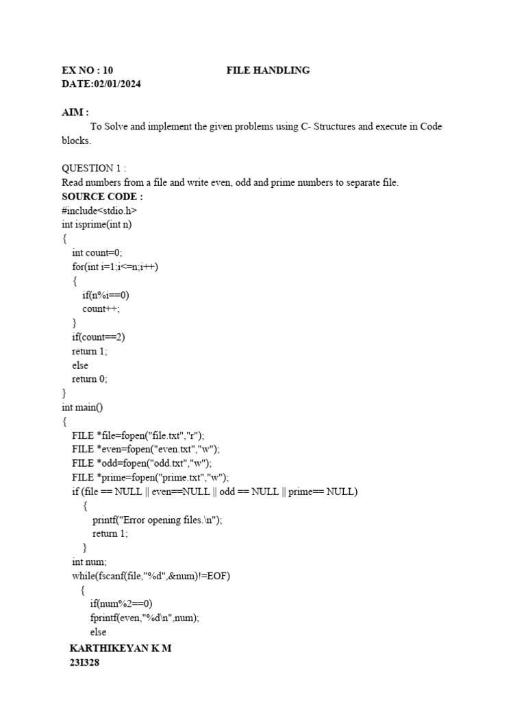 C File Handling Programs in C | PDF | Software | Computer Data