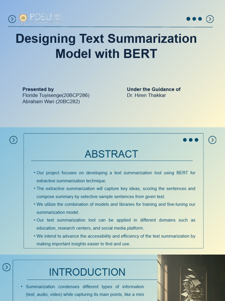 BERT Summarization MP IA1Final | PDF | Artificial Intelligence ...