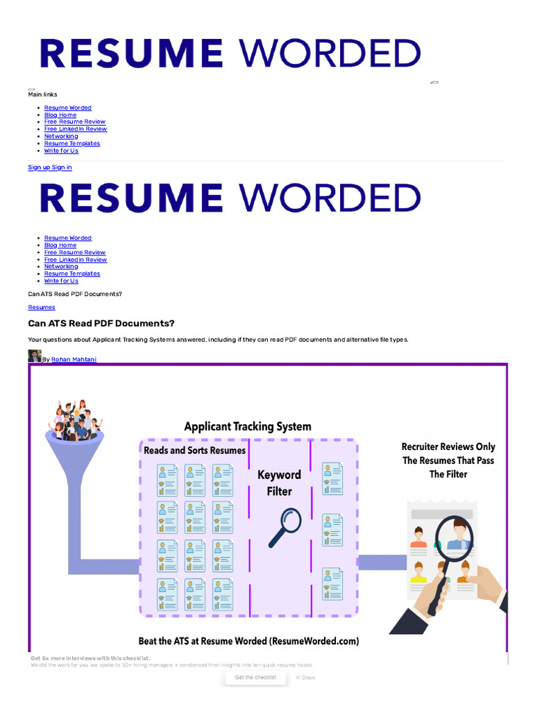 ATS Compatibility with PDF Resumes | PDF | Résumé | Optical Character ...