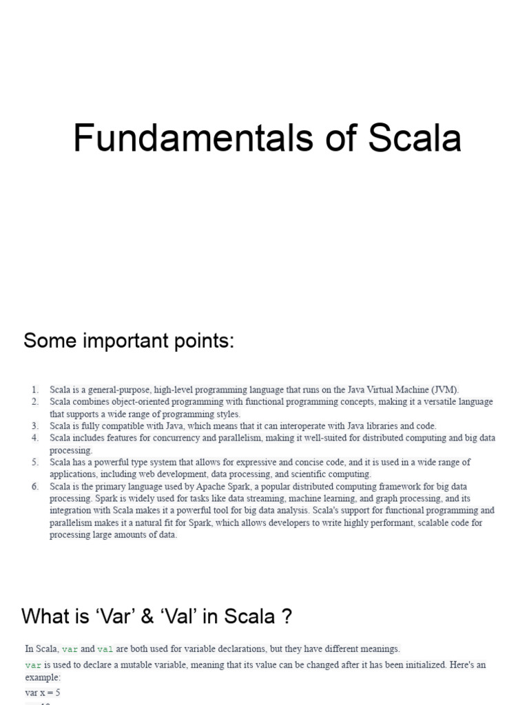Scala Programming Language Basics | PDF | Scala (Programming Language ...