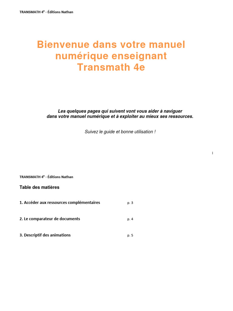 Manuel numérique Transmath 4e | PDF | Inégalité (mathématiques ...