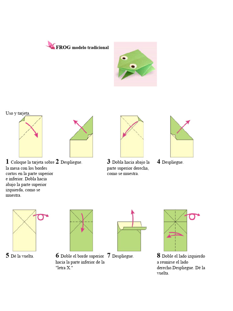 Instrucciones para Origami de Rana | PDF