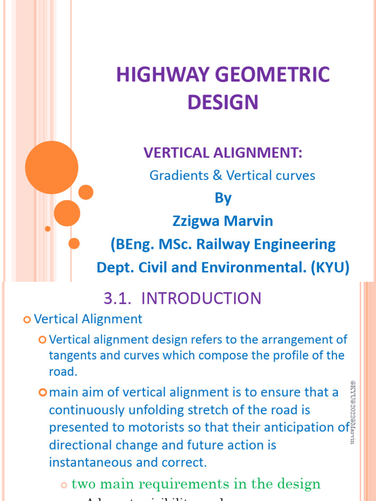 Highway Geometric Design-Vertical Alignment-Part C | Download Free PDF ...