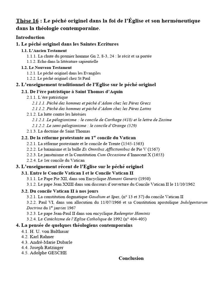 Le péché originel : doctrine et enjeux | PDF | Péché originel | Mal