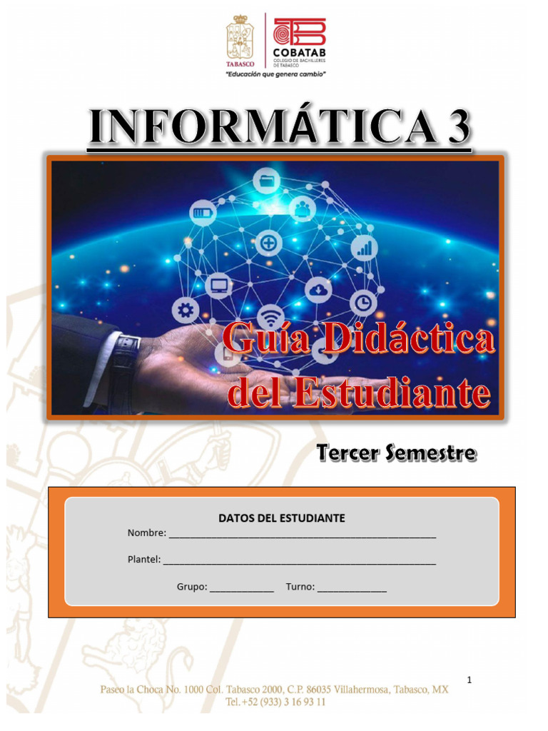 Guía Didáctica de Informática III COBATAB | PDF | Microsoft Excel ...