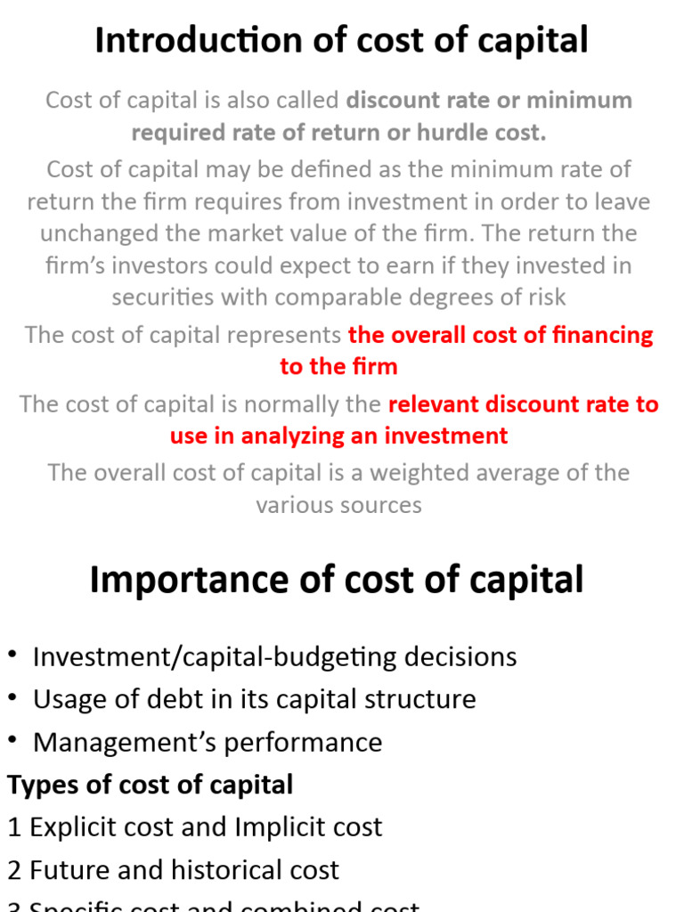Unit 3 Cost of Capital | PDF | Cost Of Capital | Capital Structure
