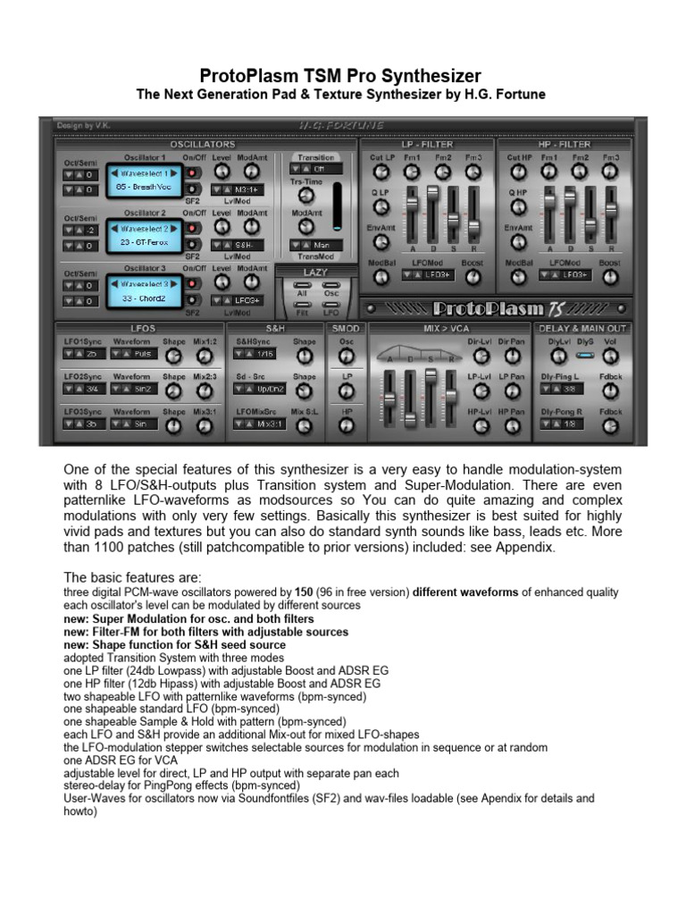 ProtoPlasmTSMProManual Download Free PDF Synthesizer Frequency