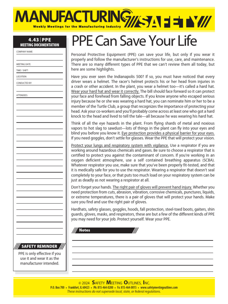 Ppe Can Save Your Life | PDF | Personal Protective Equipment | Equipment