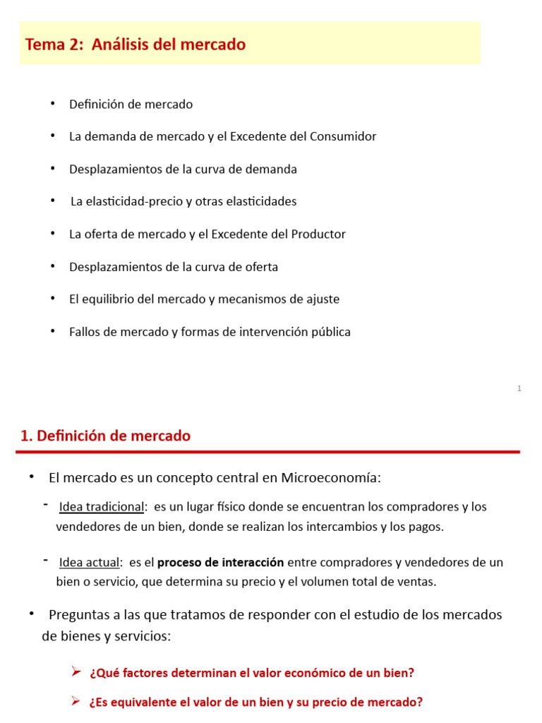 Análisis del Mercado en Microeconomía | PDF | Oferta y demanda ...