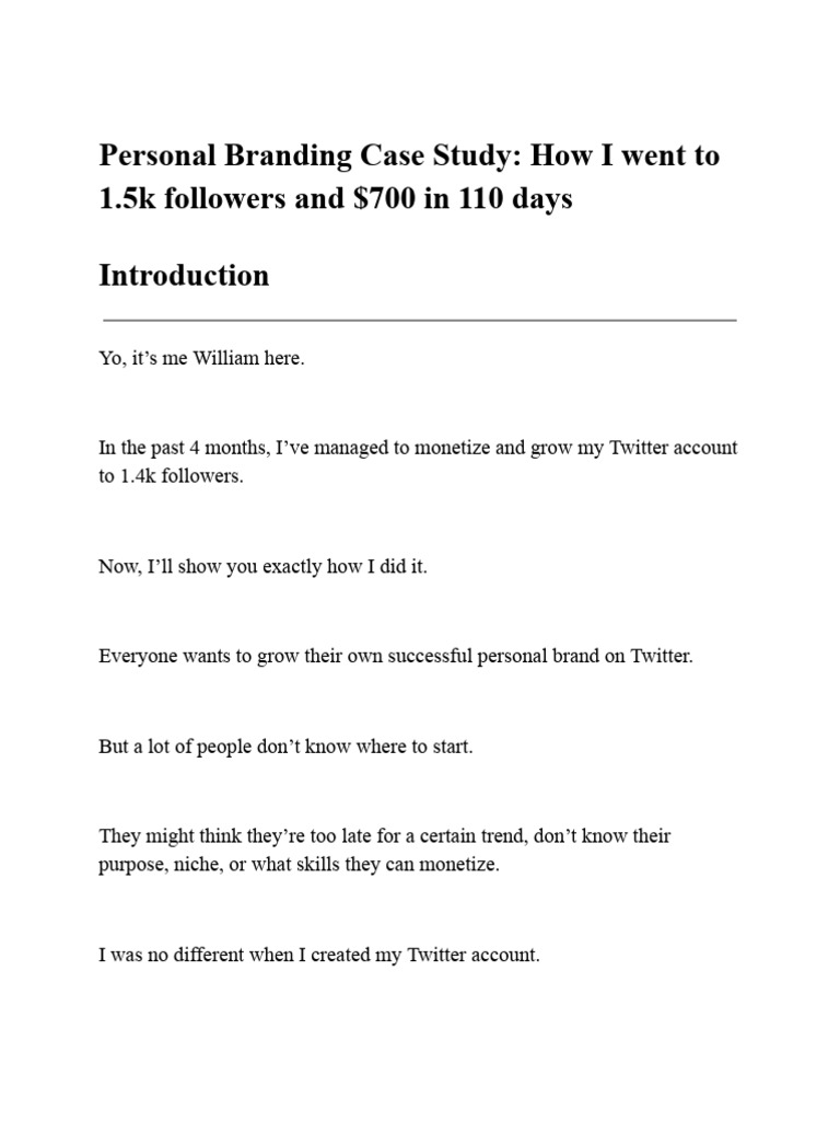 Personal Branding Case Study | PDF | Brand | Copywriting