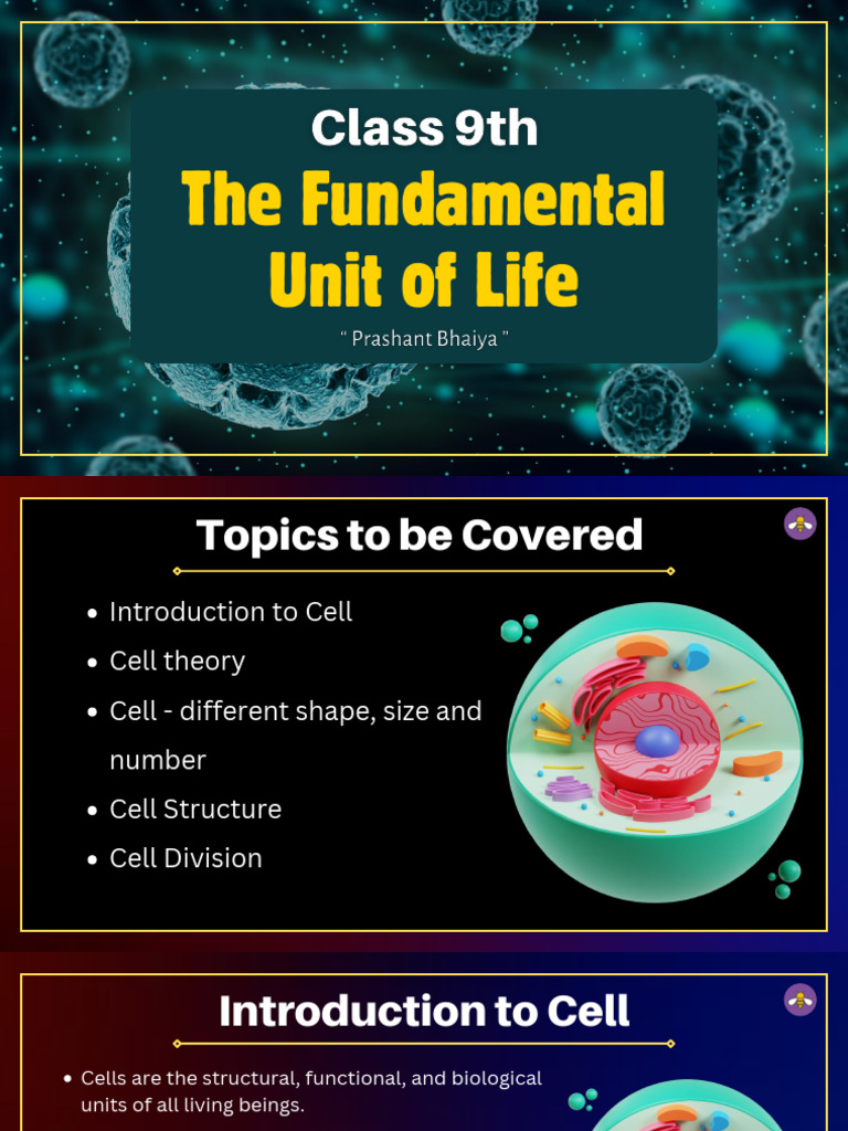Class 9th the fundamental unit of life prashant kirad compressed