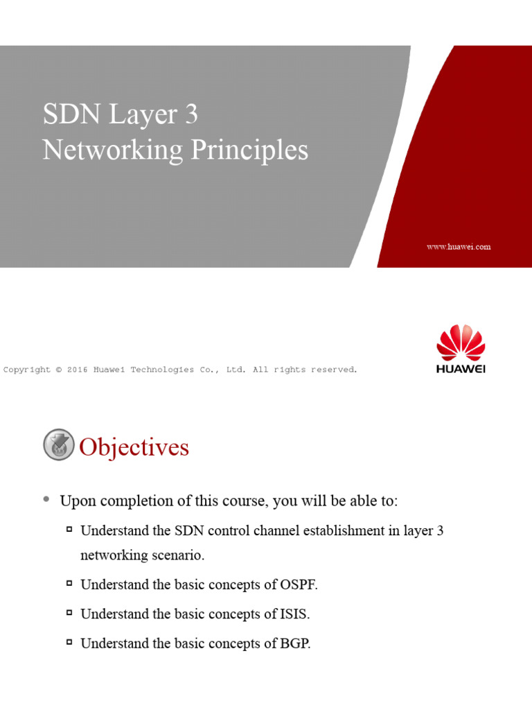 6 SDN L3 Networking Principles ISSUE - 1.00 | PDF | Routing | Computing