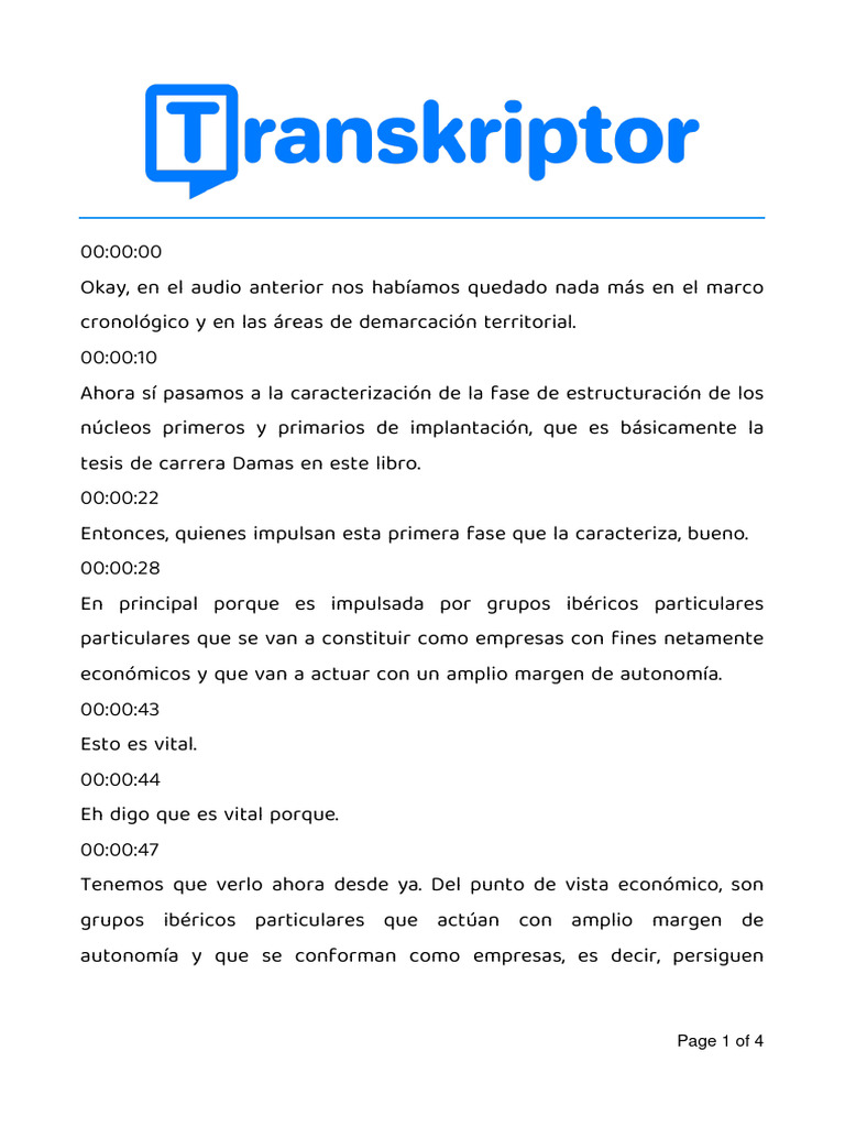 Ejemplo de Transcripción en Transkriptor | PDF | España | Economias