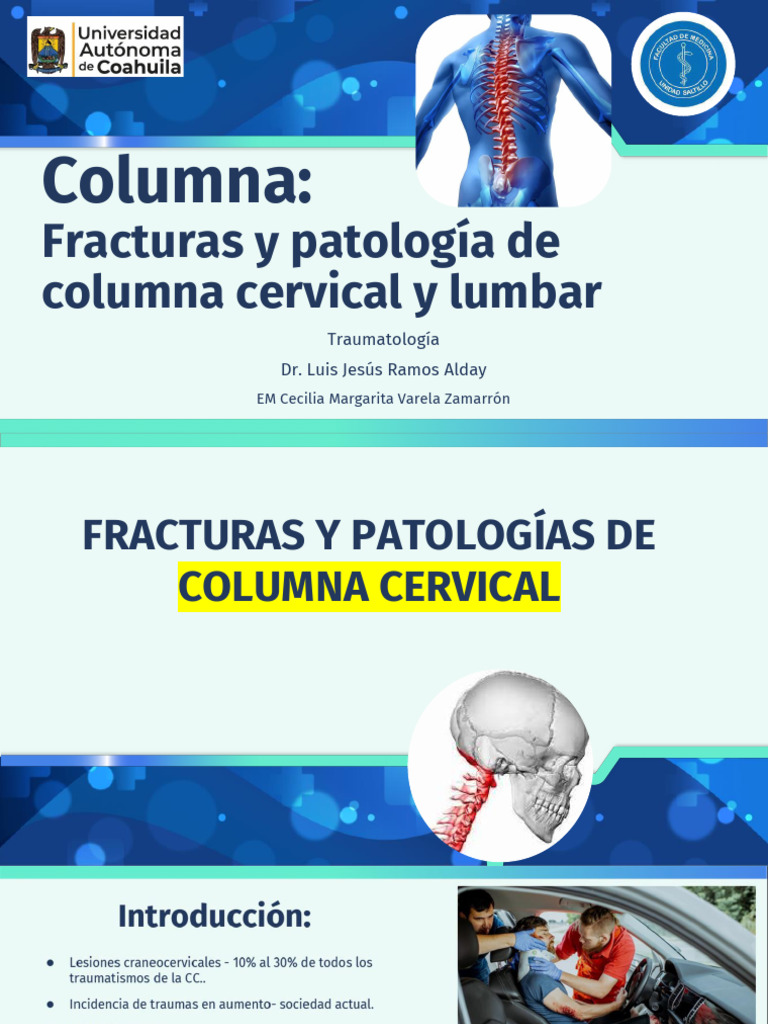 Fracturas y Patologías Cervicales | PDF | La columna vertebral | Dolor ...