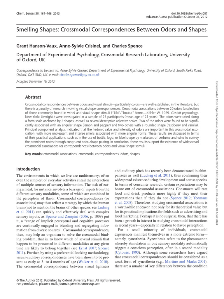 Smelling Shapes | PDF | Perception | Odor