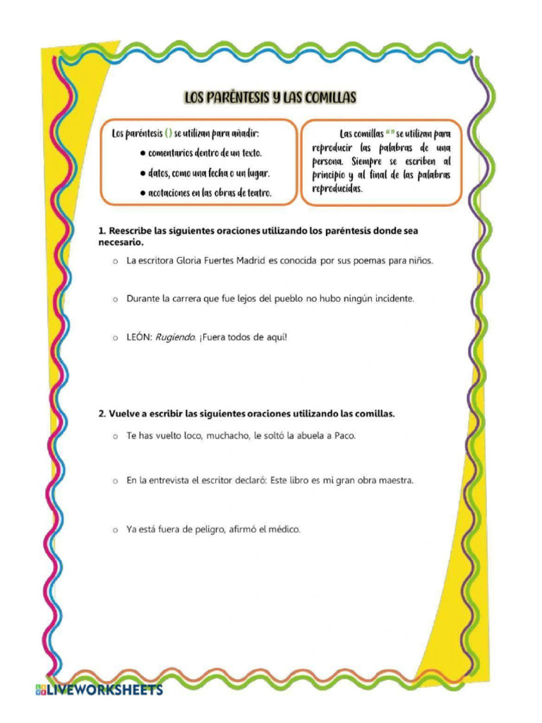 Ejercicios El Parentesis | PDF