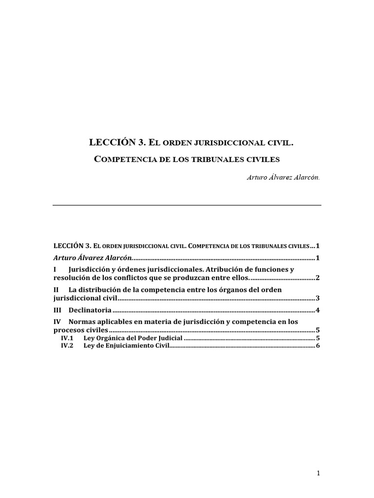 Lección 3. Jurisdicción y Competencia | PDF | Jurisdicción | Judicaturas