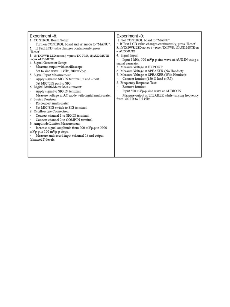 CONTROL Board Signal Measurement Guide | PDF | Teaching Methods ...