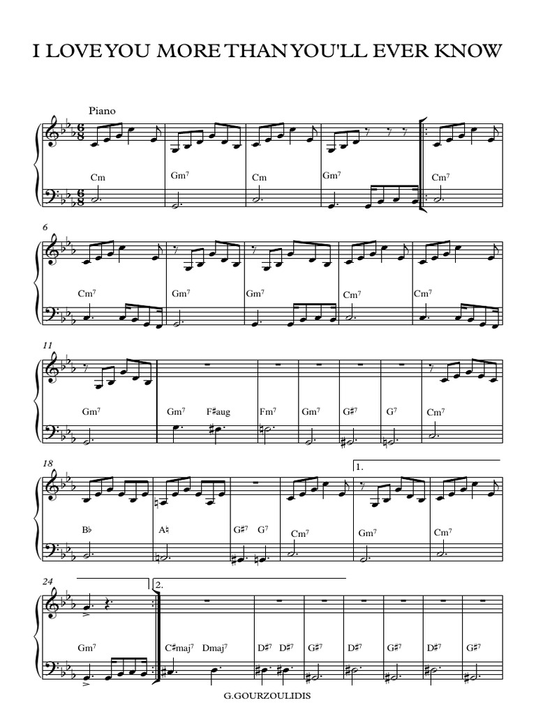 I LOVE YOU MORE THAN YOU'LL EVER KNOIW - Full Score | PDF