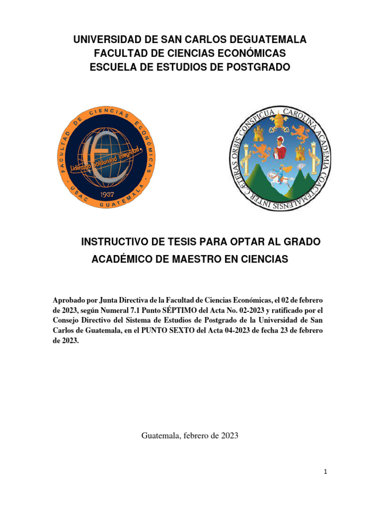 Instructivo de Tesis para Optar Al Grado Académico de Maestria en ...
