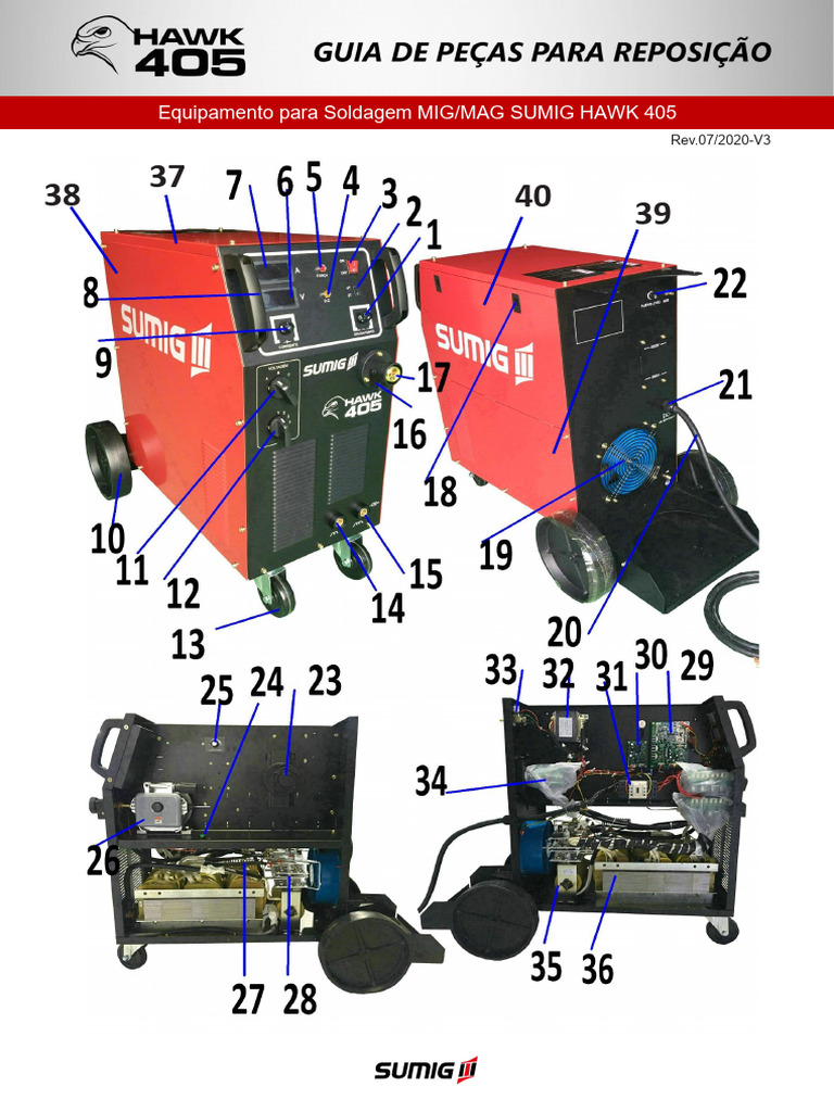 Peças para Soldagem SUMIG HAWK 405 | PDF | Engenharia Elétrica ...