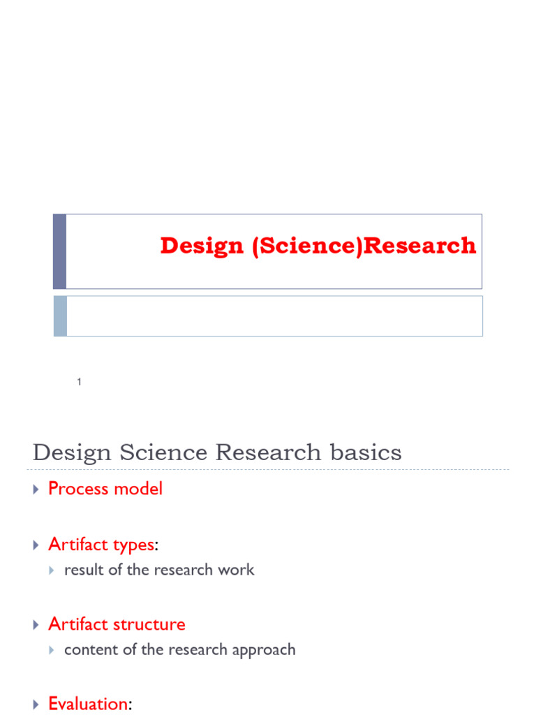 Design Science Research Methodology | PDF | Evaluation | Conceptual Model