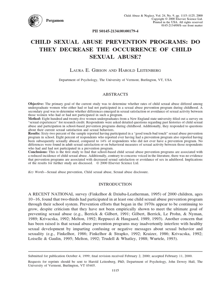 Impact of Child Abuse Prevention Programs | PDF | Child Abuse | Child ...