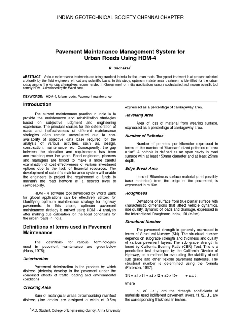 HDM-4 for Urban Road Maintenance | PDF | Road Surface | Road